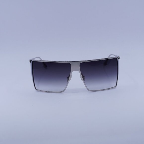 Victoria Beckham VB249S 040 Sunglasses Silver Rectangle Frame, Smoke Lenses - Picture 3 of 9